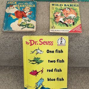 1951 JACK AND THE BEANSTALK 1971 WILD BABIES Rand McNally DR. SEUSS One Fish Two
